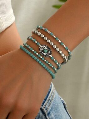 Boho beaded bracelet set M1770